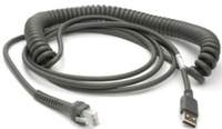 Zebra Zebra Verbindungskabel, USB, Connection cable, USB, length: 4.5 m, coiled, Länge: 4.5 m