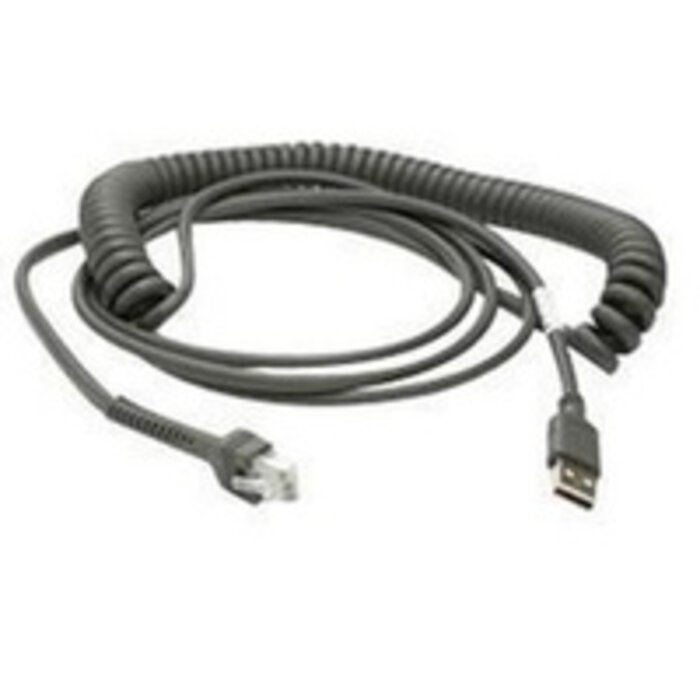 Zebra Zebra Verbindungskabel, USB, Connection cable, USB, shielded, length: 2.8 m, coiled, geschirmt