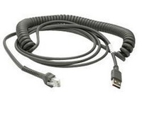 Zebra Zebra Verbindungskabel, USB, Connection cable, USB, shielded, length: 2.8 m, coiled, geschirmt
