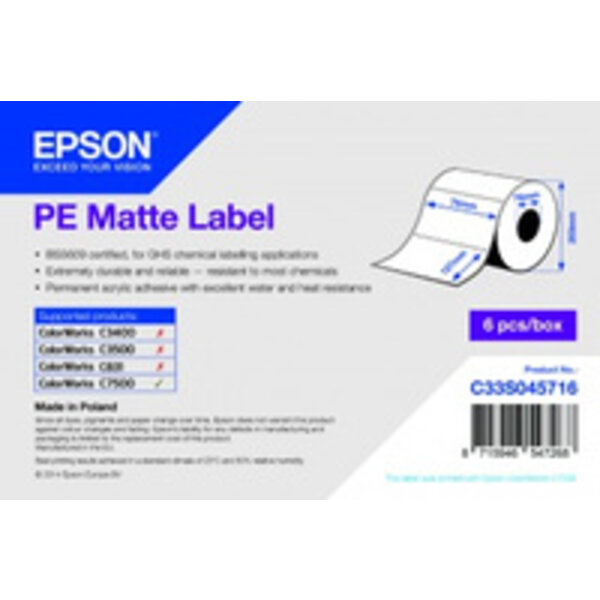 EPSON Epson label roll, synthetic, 76x127mm | C33S045716