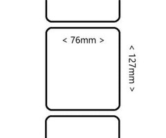 Rollo de etiquetas sintéticas, 76 x 127 mm