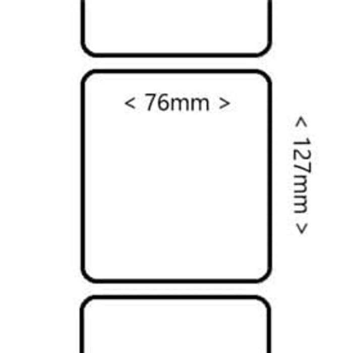 OZ293876127 Etikettenrolle, Kunststoff, 76x127mm, Kunststoff (Polypropylen)