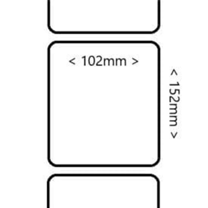 OZ2938102152 Etikettenrolle, Kunststoff, 102x152mm, Kunststoff (Polypropylen)
