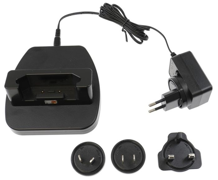 BRODIT Soporte de mesa activo Brodit, Con un peso de tan solo 1, Incluye un adaptador de corriente y enchufes para