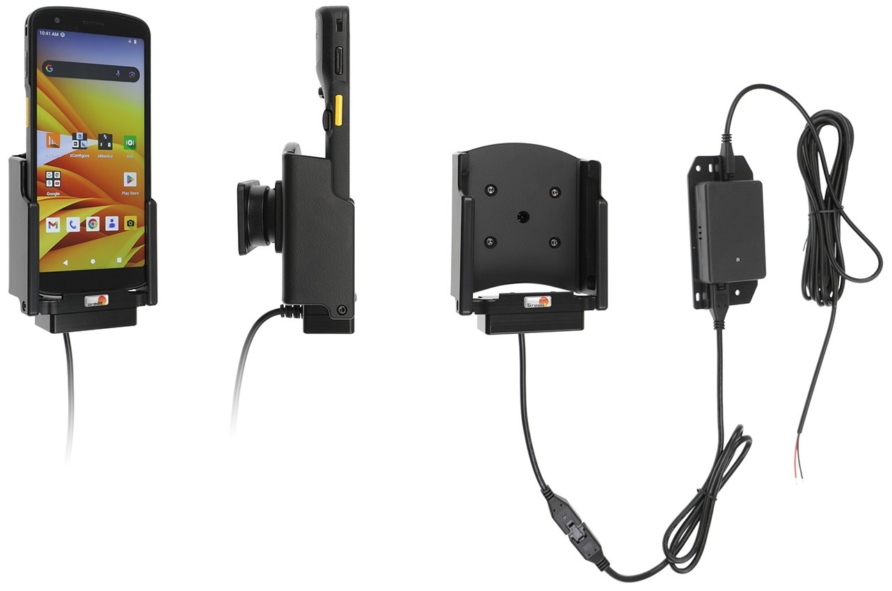 BRODIT Brodit holder, active, fits for: TC22/TC27, open cable end (12/24 V), drilling: AMPS
