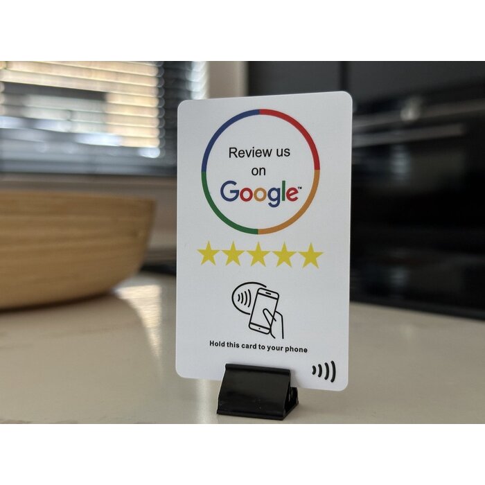 Tarjeta de reseñas de Google NFC - NFC - Tarjeta de reseñas con toque en el teléfono - Mejora tus reseñas