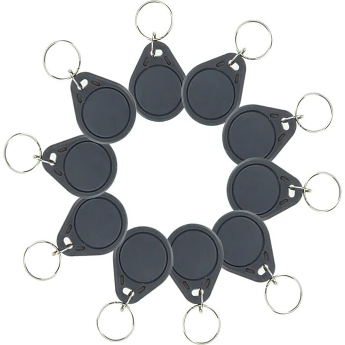 10 llaveros Mifare Classic 1K grises - Etiquetas RFID - RFID