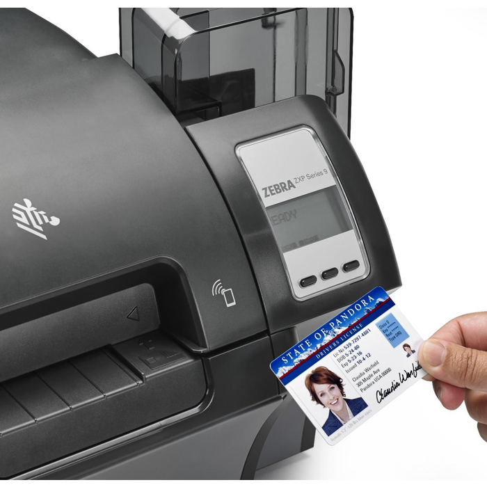 Zebra Zebra ZXP Series 9, su due lati, 12 punti /mm (300dpi), USB, Ethernet, MSR, Smart, RFID, 14000 g, stampa bilaterale schede