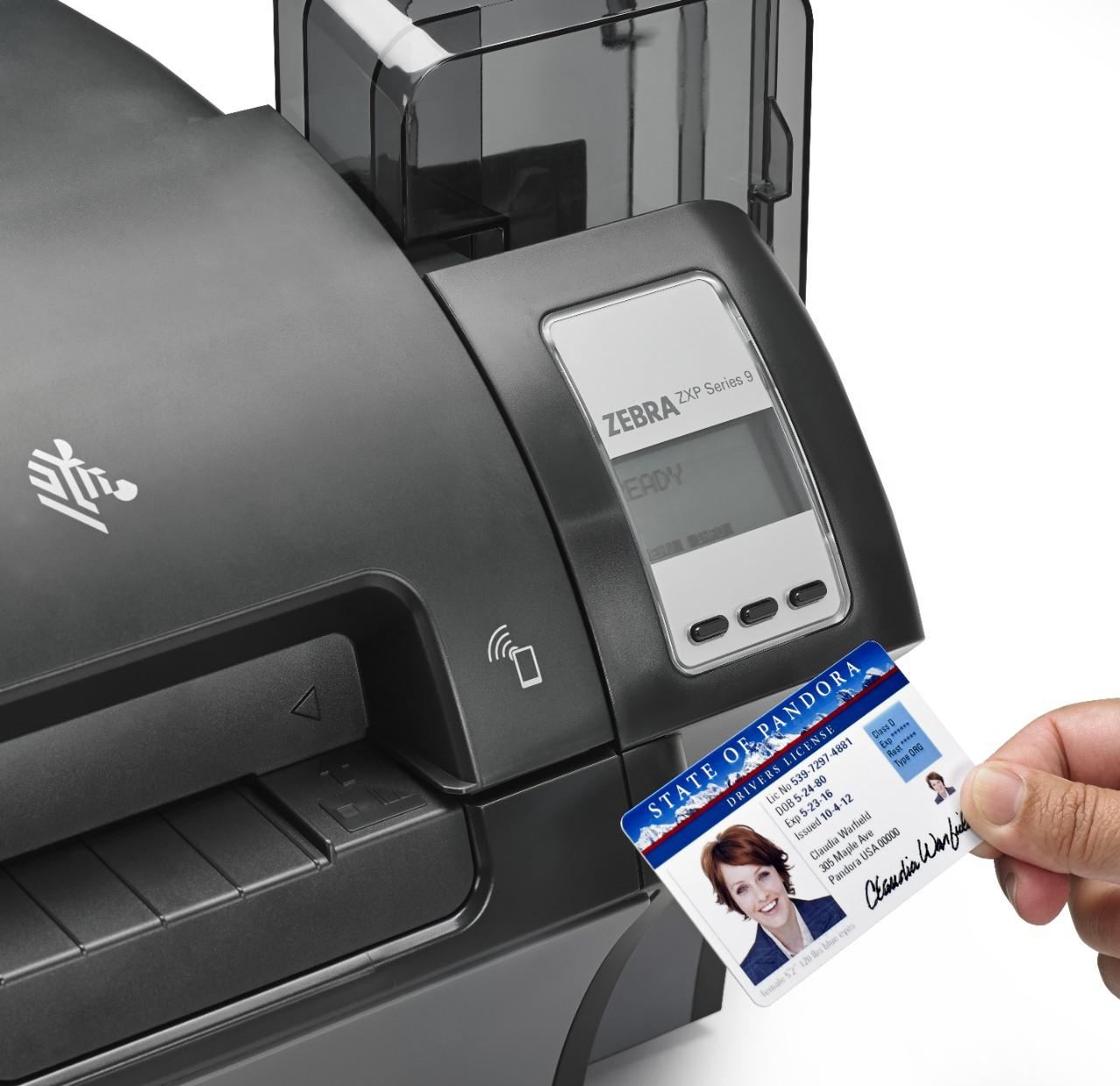 Zebra Zebra ZXP Series 9, su due lati, 12 punti /mm (300dpi), USB, Ethernet, MSR, Smart, RFID, 14000 g, stampa bilaterale schede