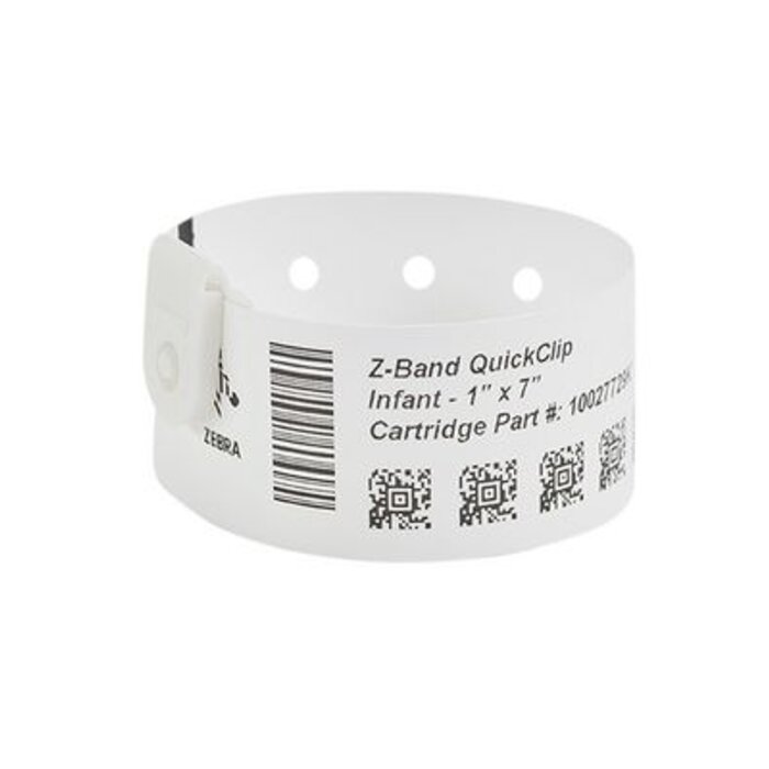Zebra 10027729K Z-Band QuickClip, paediatric, kit, white