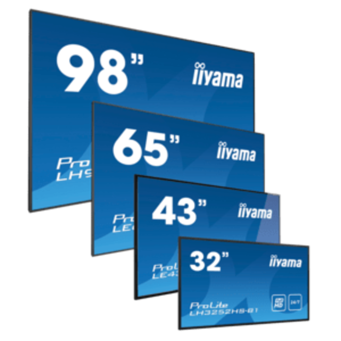 IIYAMA LFDs iiyama ProLite, 24/7, 4K, USB, RS232, Ethernet, Wi-Fi, Android, RS232, negro | LH4375UHS-B1AG