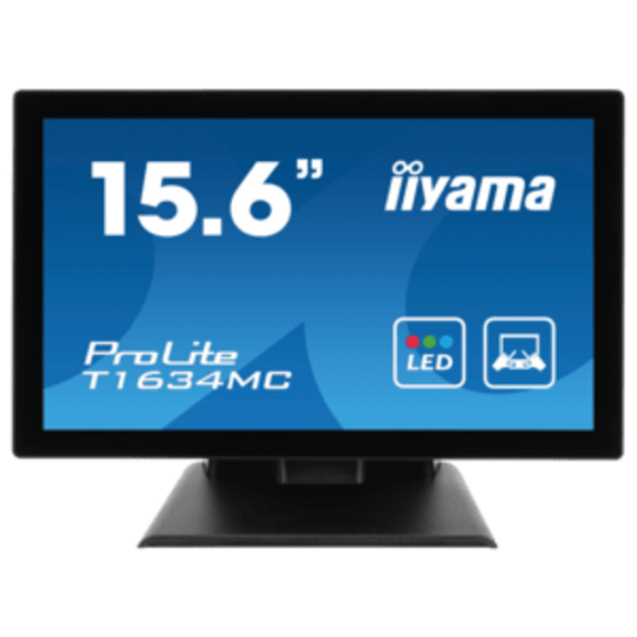 IIYAMA iiyama ProLite T16XX, 39,6 cm (15,6''), Capacitivo proiettato, 10 TP, Full HD, USB, kit (USB), nero | T1633MSC-B1