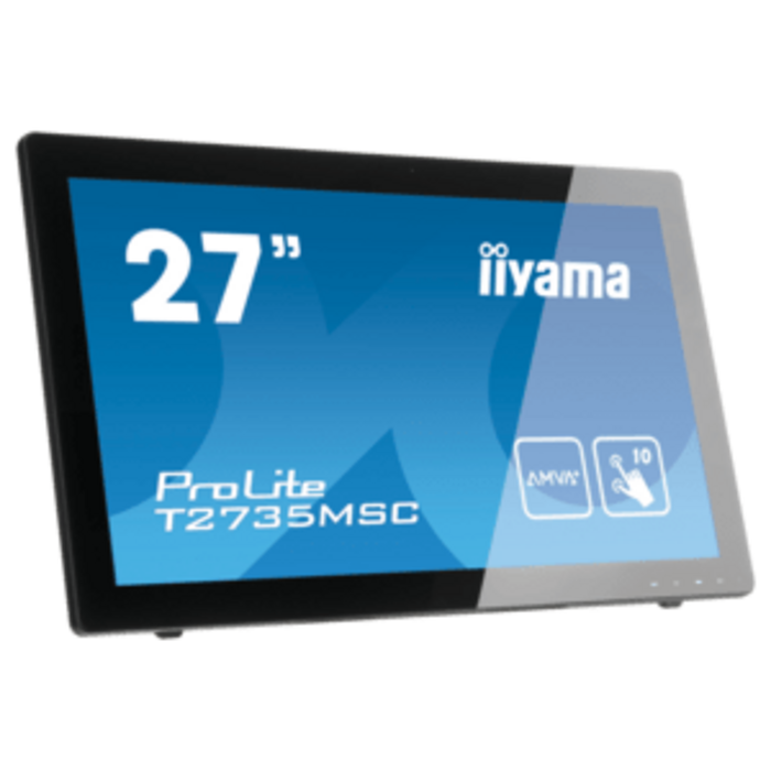 IIYAMA iiyama ProLite T27XX, 68,6 cm (27''), capacitif projeté, Full HD, USB, kit (USB), noir | T2755MSC-B1