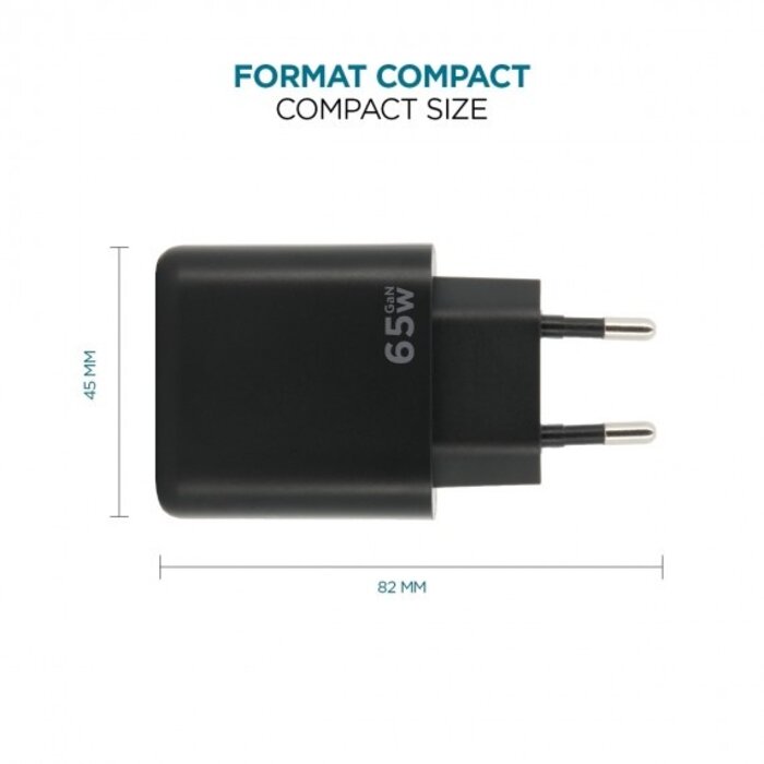 MOBILIS Cargador rápido de pared Mobilis, UE, 2 USB-C, USB-A