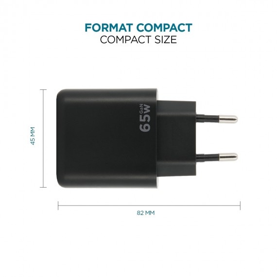 MOBILIS Cargador rápido de pared Mobilis, UE, 2 USB-C, USB-A