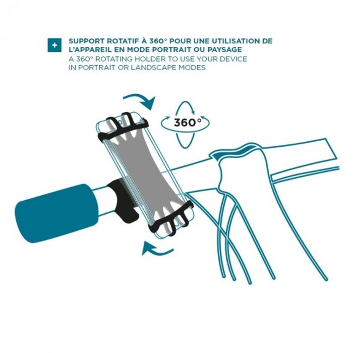 MOBILIS Mobilis Rotative Mount, Universal Rotative Mount - Smartphone 4-7'' - Bike