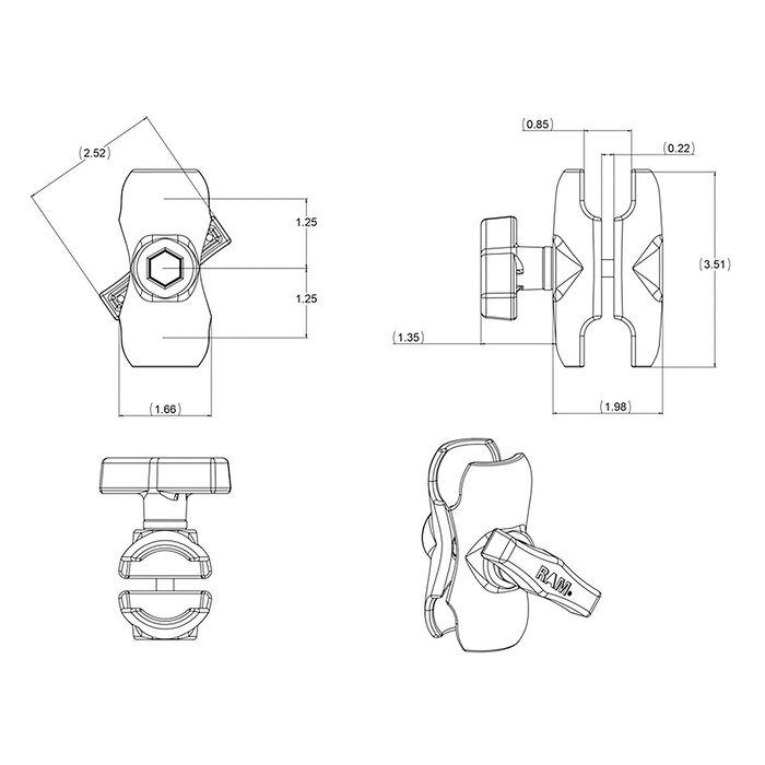 RAM MOUNT RAM Mounts Link Arm | RAM-201U-B