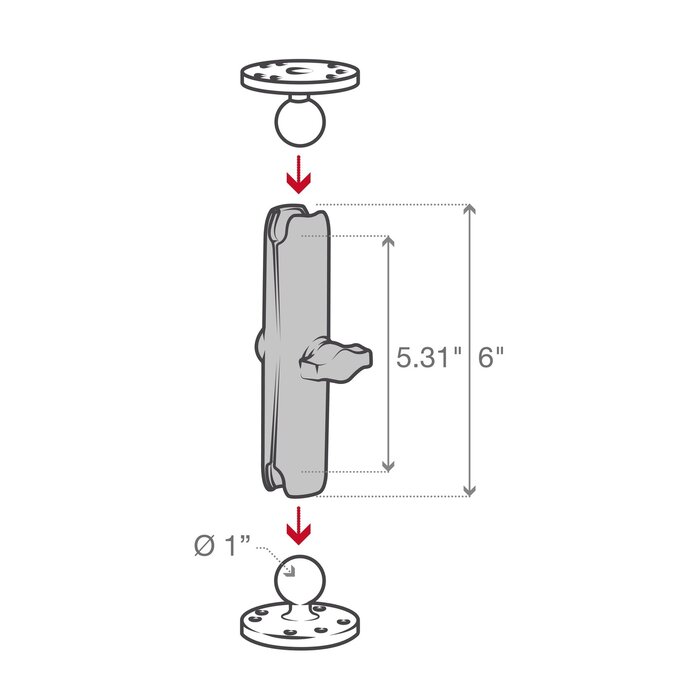 RAM MOUNT Bras de connexion RAM Mounts | RAM-B-201U-C
