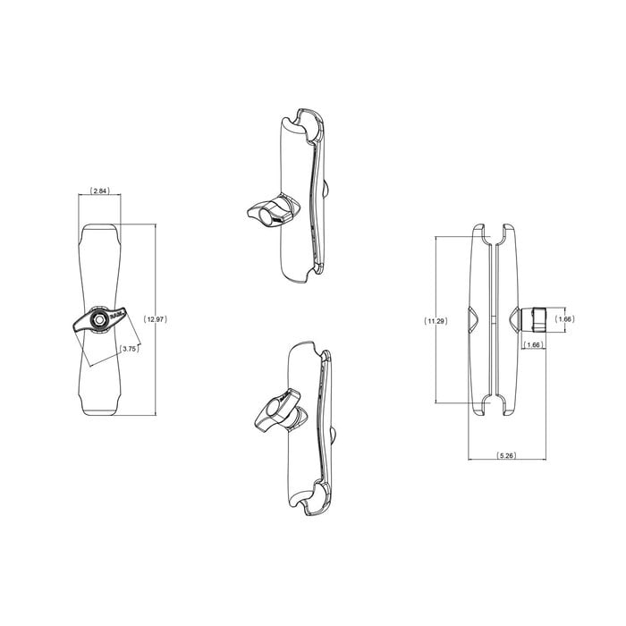 RAM MOUNT Brazo de conexión de soportes RAM | RAM-D-201U-E