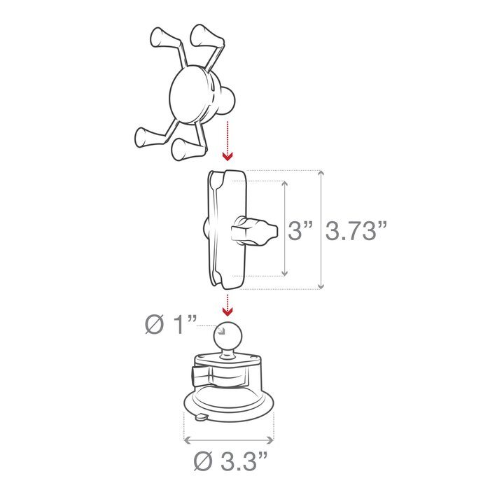 RAM Mounts Support de base à ventouse composite | RAP-B-166-UN7U