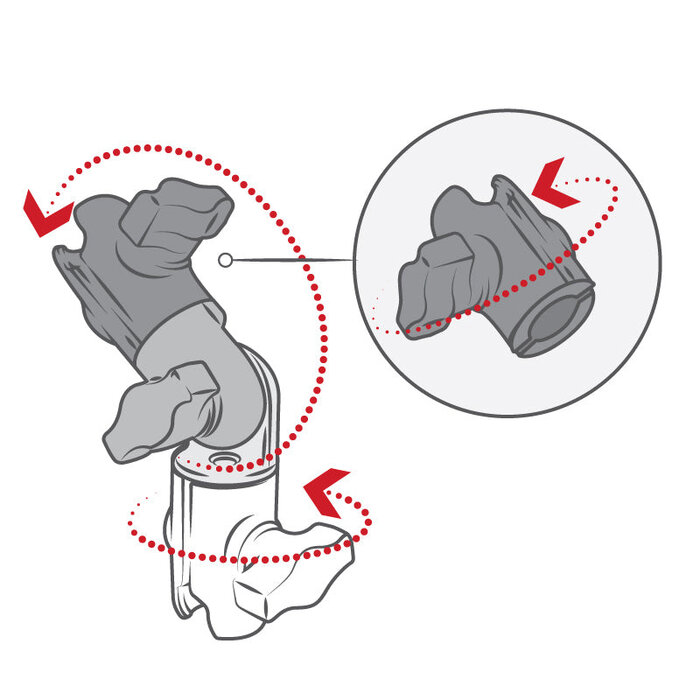 Braccio di connessione composito con montaggio RAM | RAP-B-200-2U