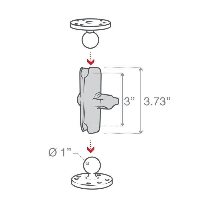 RAM MOUNT Brazo de conexión para soportes RAM | RAM-B-201U