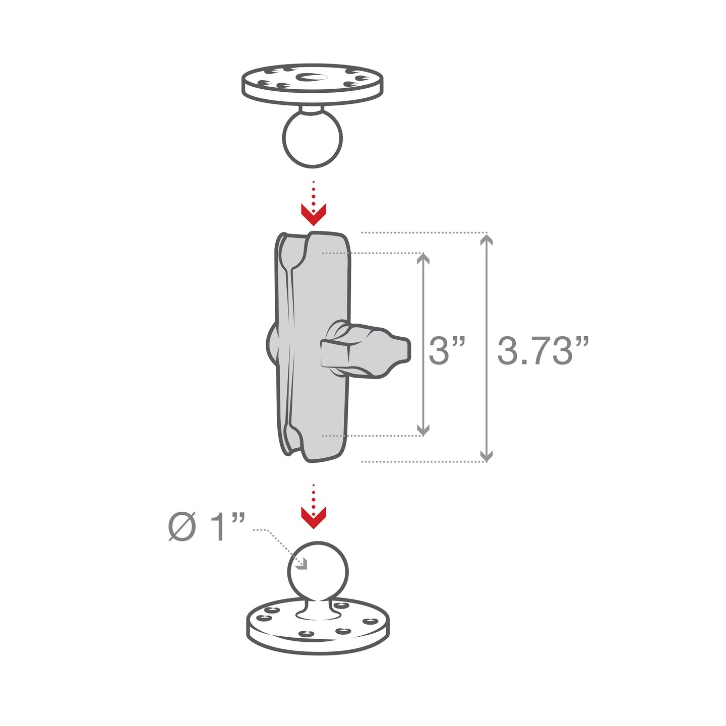 RAM MOUNT Brazo de conexión para soportes RAM | RAM-B-201U