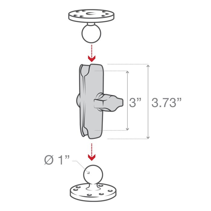 RAM MOUNT RAM Mounts Medium Composite Connection Arm | RAP-B-201U