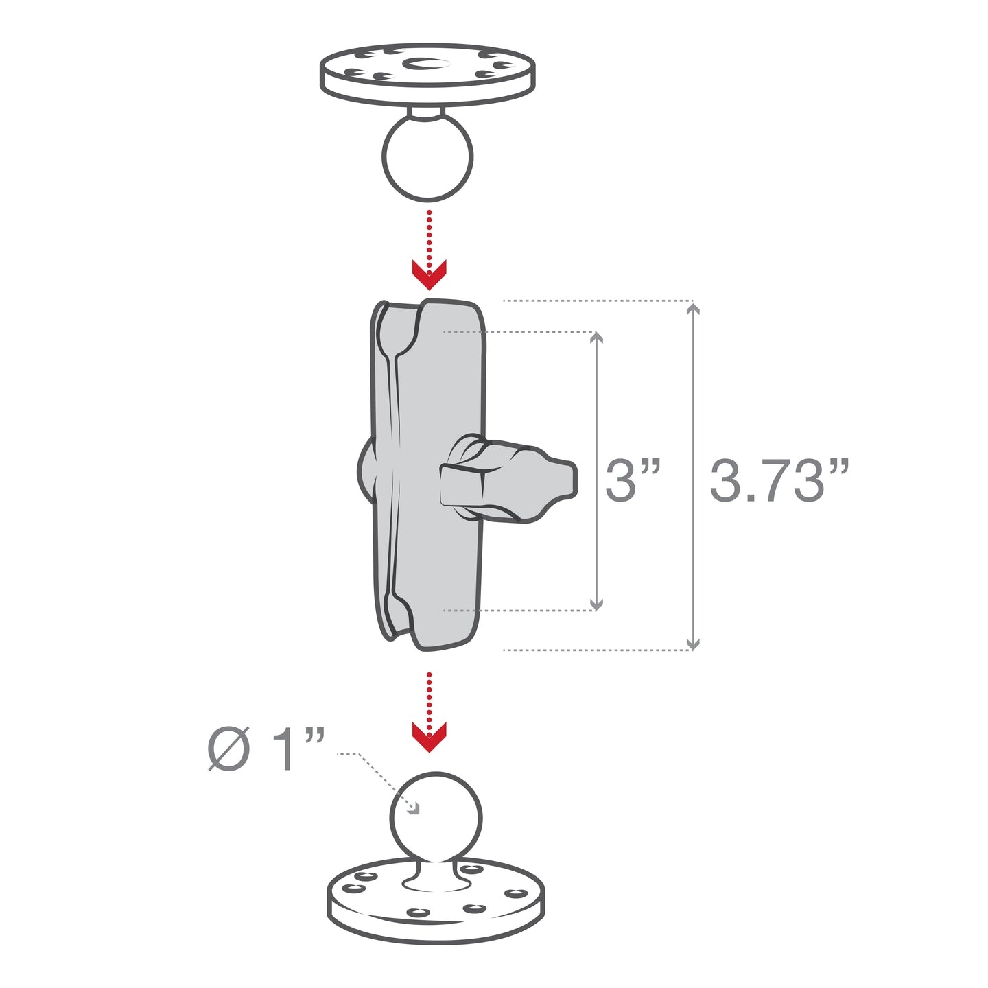 RAM MOUNT Brazo de conexión compuesto mediano de RAM Mounts | RAP-B-201U