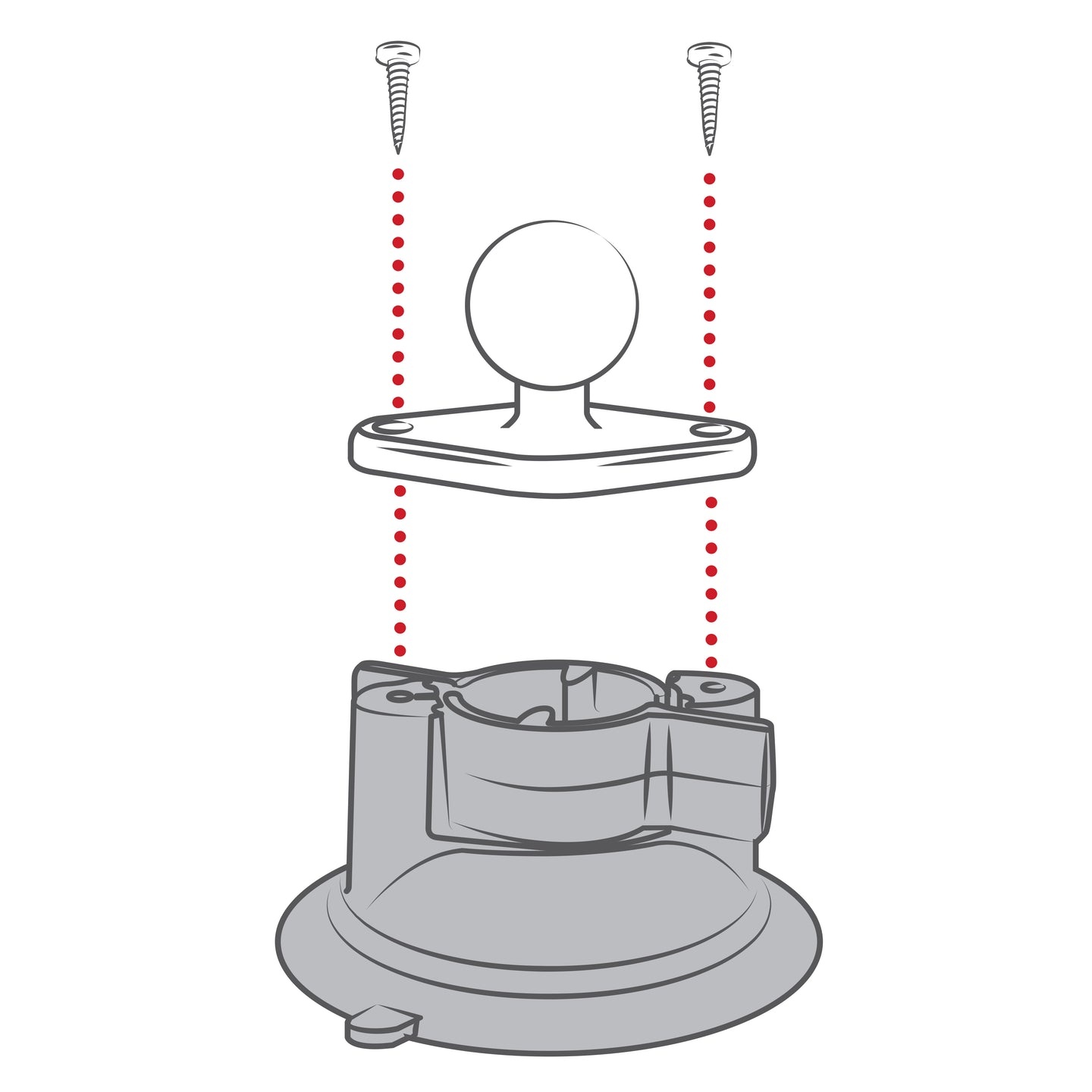 RAM Mounts Saugnapf mit Diamant-Grundplatte | RAP-B-224-1U