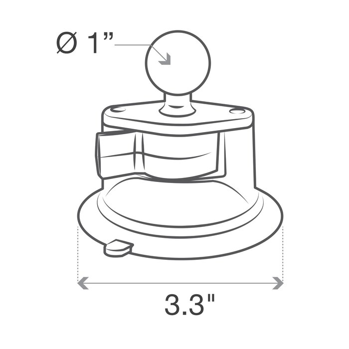 RAM MOUNT Soportes RAM con ventosa y base de diamante | RAP-B-224-1U