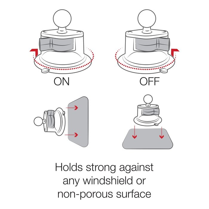 RAM Mounts Suction Cup with Diamond Base Plate | RAP-B-224-1U