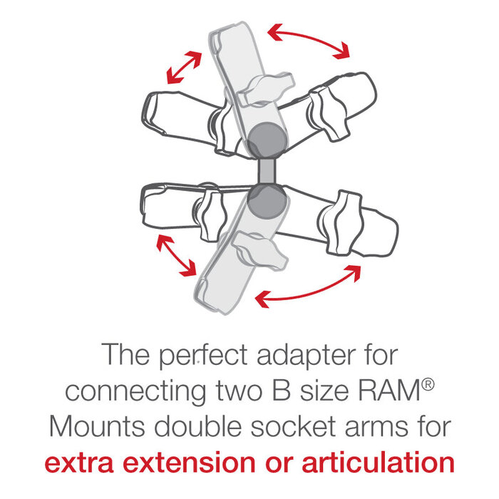 RAM MOUNT Adaptador de doble bola para soportes RAM | RAM-B-230U