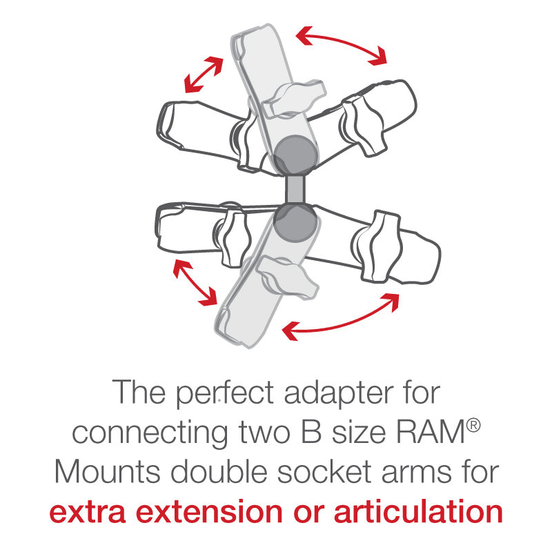 RAM MOUNT Adaptador de doble bola para soportes RAM | RAM-B-230U