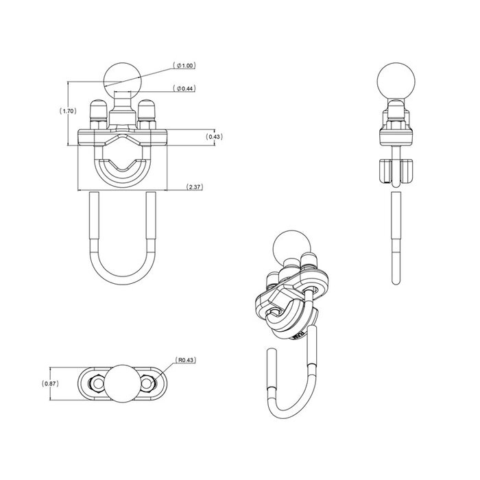 RAM MOUNT Morsetto a vite per supporti RAM | RAM-B-231ZU