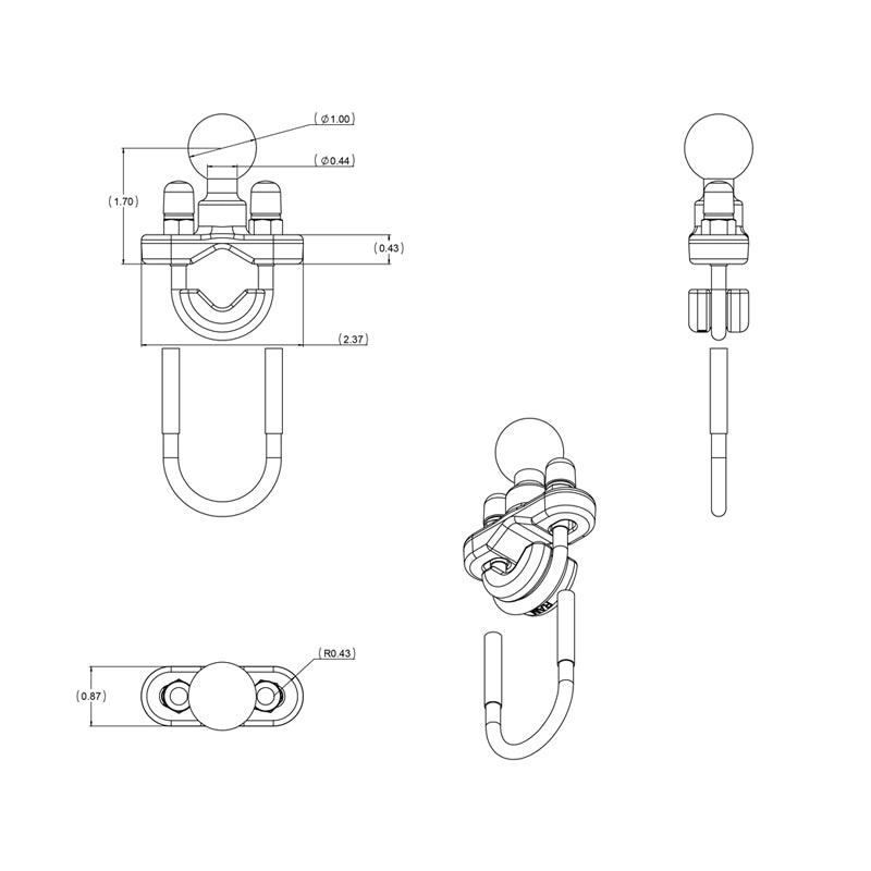 RAM MOUNT RAM Mounts Screw Clamp | RAM-B-231ZU