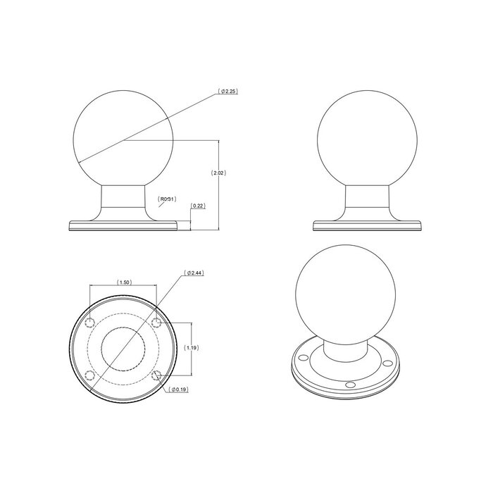 RAM MOUNT Placa base redonda para montaje RAM | RAM-D-254U