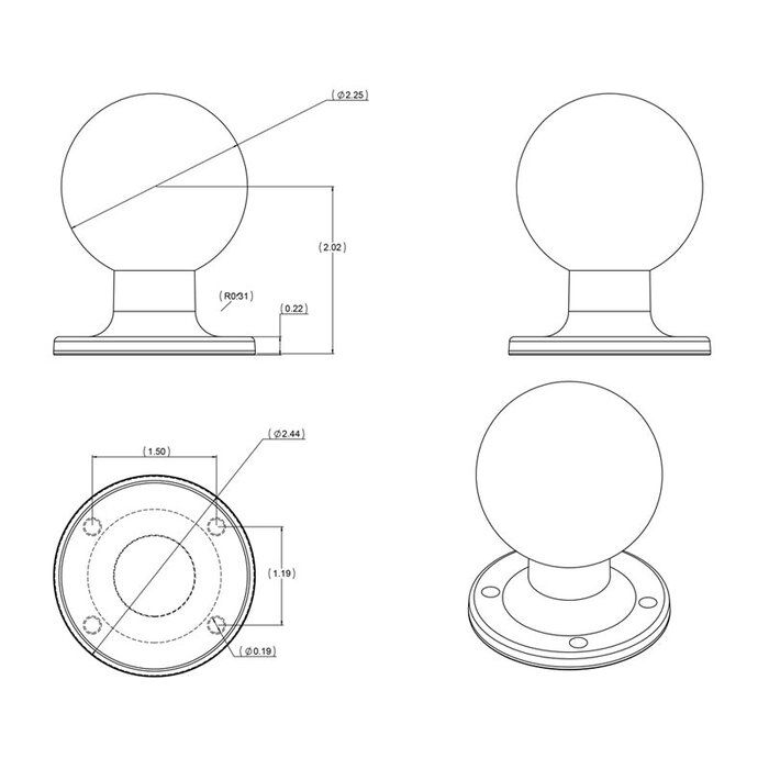 RAM MOUNT Placa base redonda para montaje RAM | RAM-D-254U