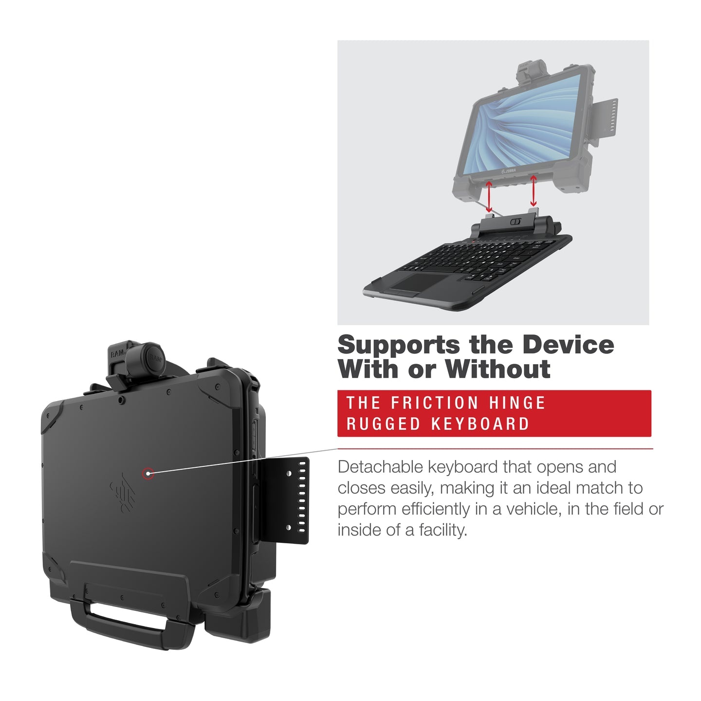 RAM MOUNT RAM Mounts Form-Fit Docking Station, 5.5 mm, 1116 g, AMPS and VESA mount
