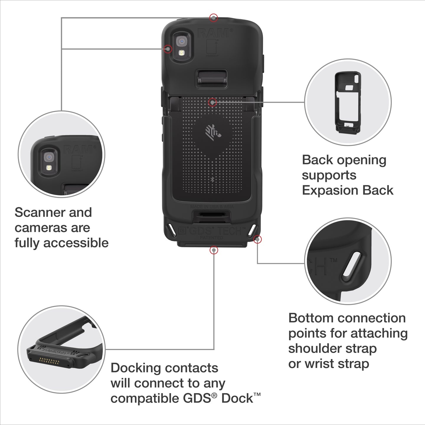 RAM MOUNT RAM Mounts IntelliSkin charging-/protection case | RAM-GDS-SKIN-ZE24