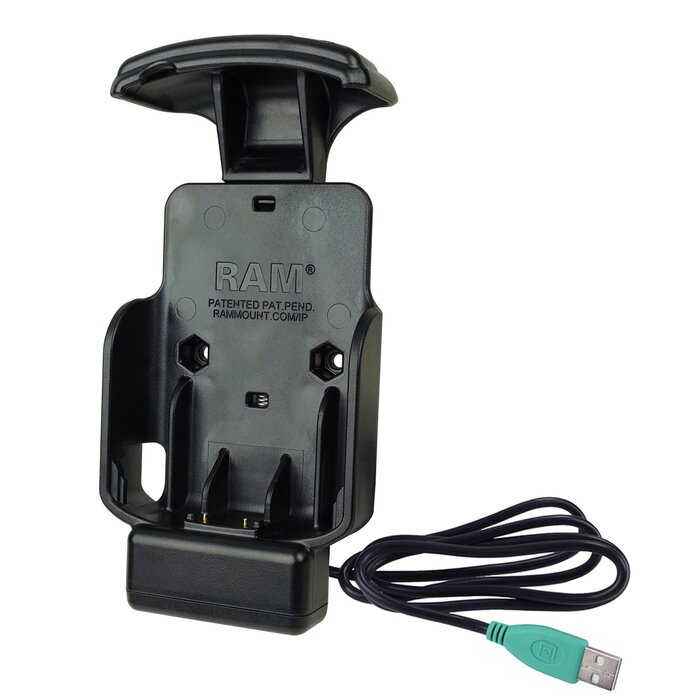 RAM MOUNT Base de carga RAM Mounts, Base de carga RAM Mounts para Zebra EC50 y EC55: USB-A, ajuste perfecto y soporte AMPS de 2 orificios