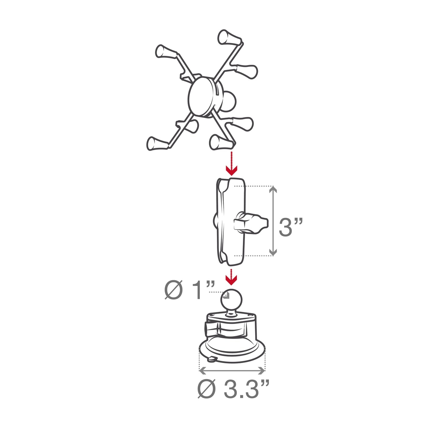 RAM MOUNT Soporte de base con ventosa RAM Mounts X-Grip | RAM-B-166-UN8U