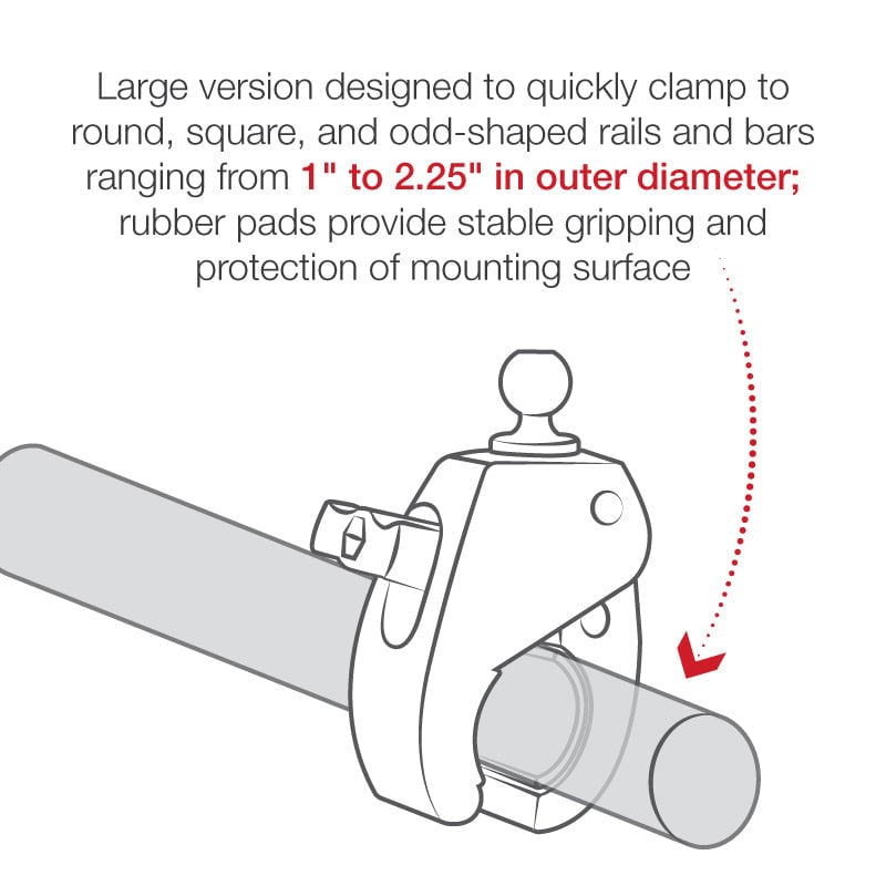 RAM MOUNT RAM Mounts Tough-Claw Retaining Clip, 55.9 mm, 1 inch