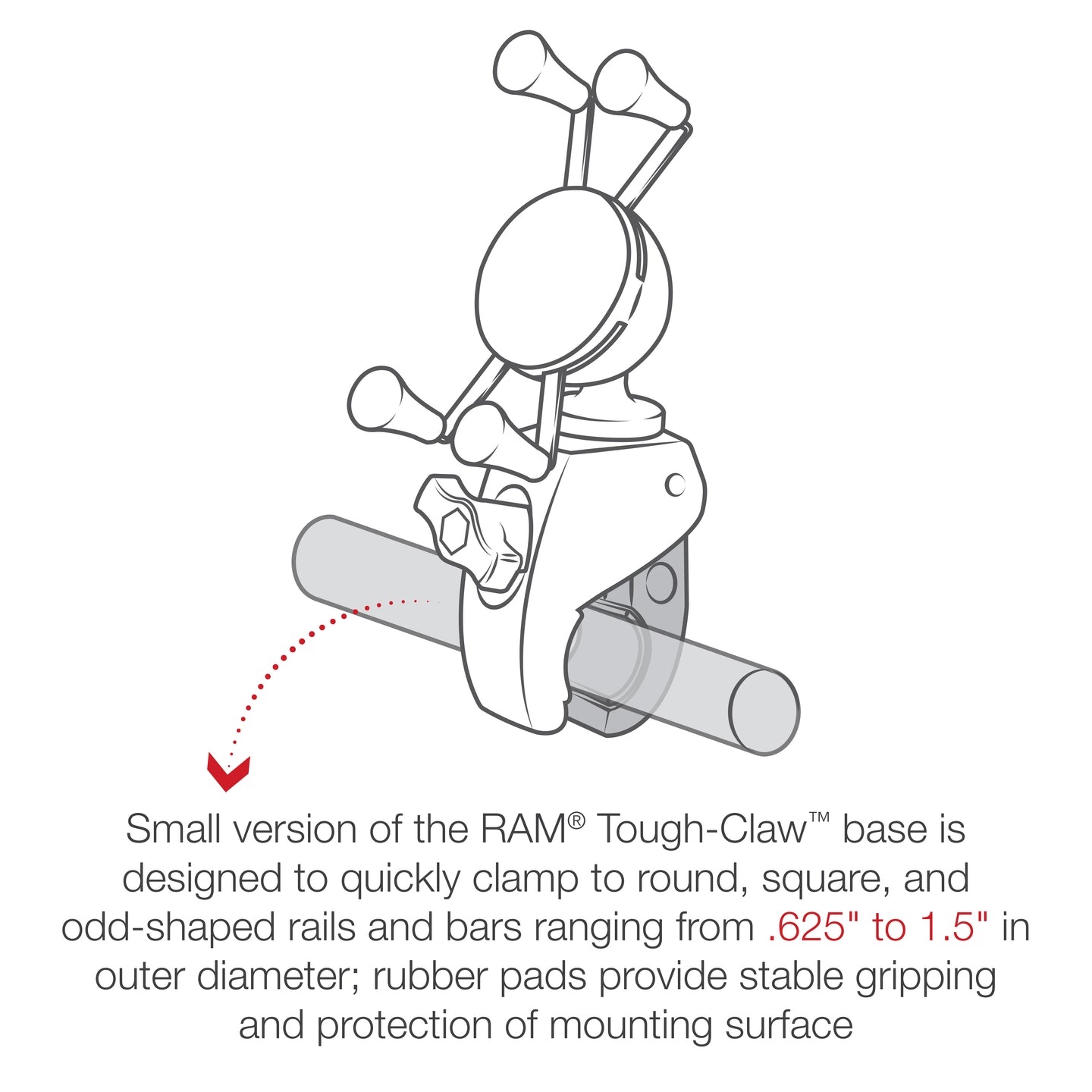 RAM MOUNT Soporte de abrazadera RAM Mounts X-Grip | RAM-HOL-UN7-400U