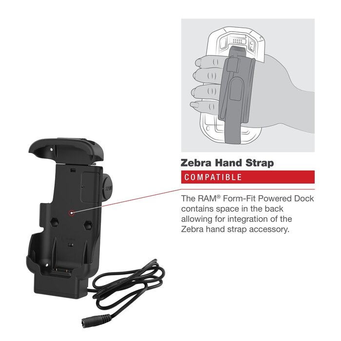 RAM MOUNT RAM Mounts Form-Fit Mounting Bracket, 5.5 mm, 5.5 mm Jack Plug