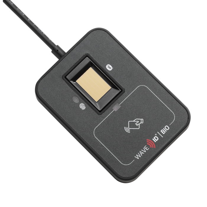 rfIDEAS RDF-30542AKU - Lettore USB nero combinato badge WAVE ID Bio SDK e impronte digitali