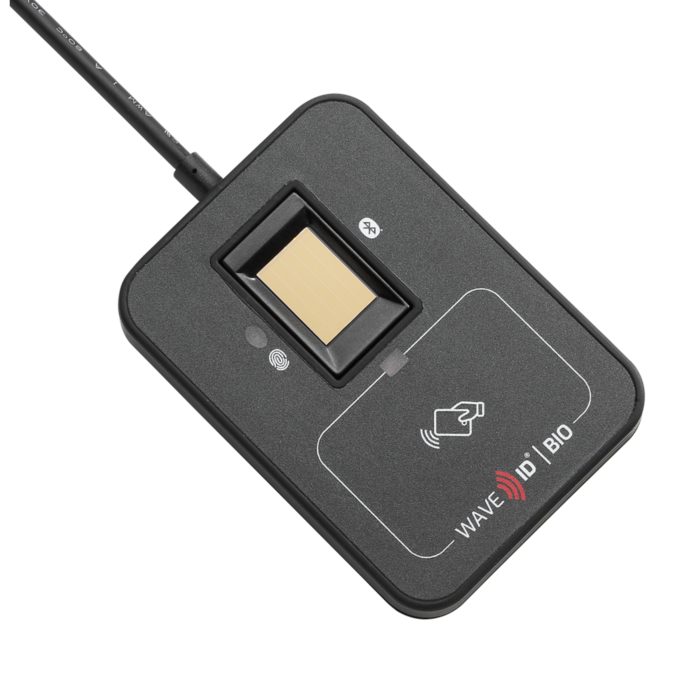 rfIDEAS Lector USB combinado de identificación y huella dactilar WAVE ID Bio SDK, color negro