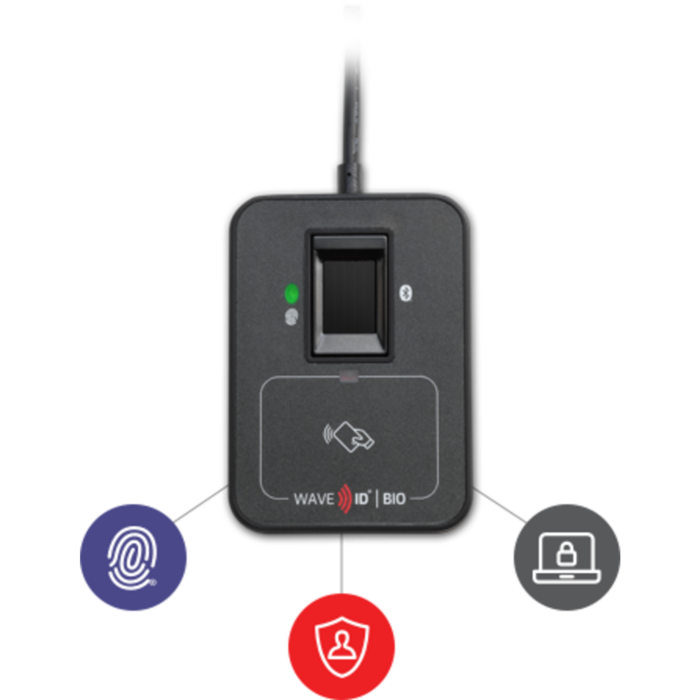 rfIDEAS RDF-30542AKU - WAVE ID Bio SDK Badge & Fingerprint Combo Black USB Reader