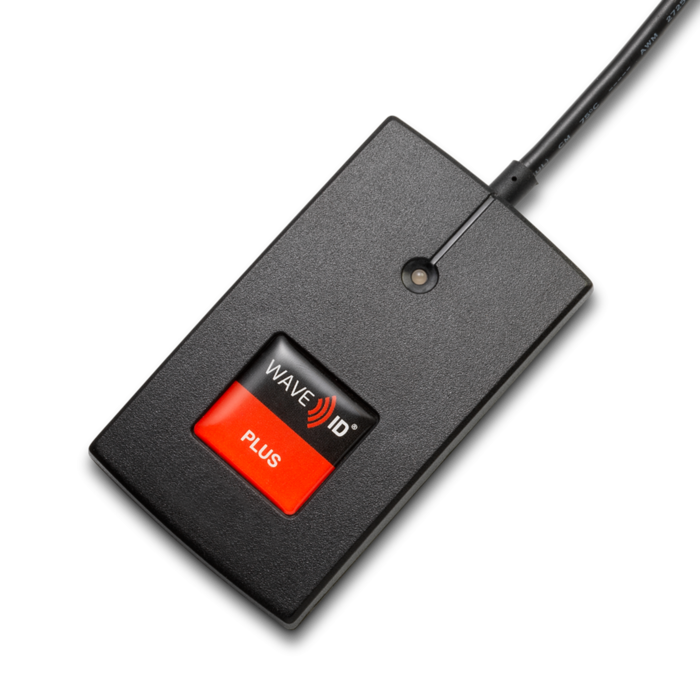 rfIDEAS Lector USB Ricoh SOP WAVE ID Plus Keystroke MIFARE Secure con tapa de bisagra extraíble