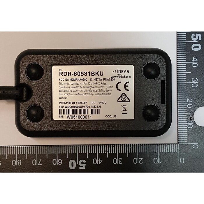 rfIDEAS RDR-80531BKU-C06 - Lector USB WAVE ID Plus Mini Keystroke de 6 pulgadas, color negro